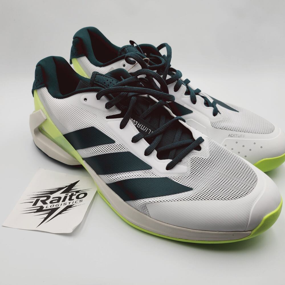 Mens Size 10 Adidas Tennis Shoes Adizero Ubersonic 5 Lace Up White Green JR2714